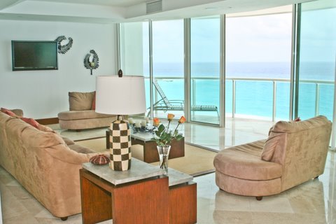 huge great room with attached oceanfront patio