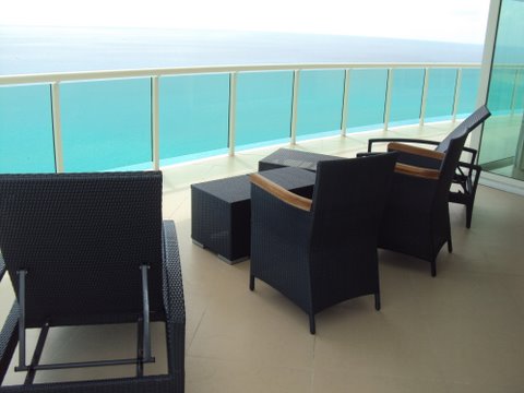 huge 500 square foot oceanfront patio with jacquzzi, and luxury outdoor furniture