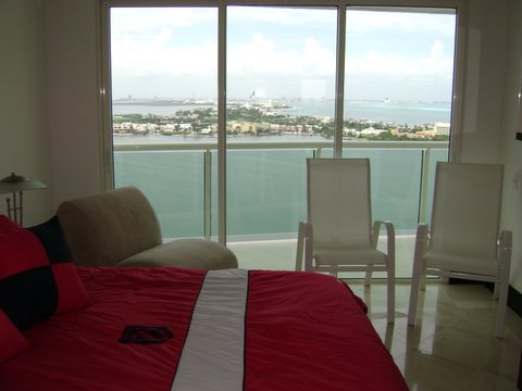 Guest suite 3 with city view terrace, full bath, walk in closet and 32 inch lcd tv
