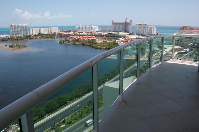 Another view from the lagoon facing patio outside of guest suites 3 and 4