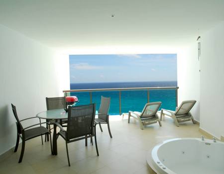 huge 250 square foot oceanfront patio with jacquzzi, and luxury outdoor furniture